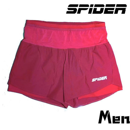 SPIDER -【Men】2 in 1 Multiple Functional Running Shorts - Wild Berry