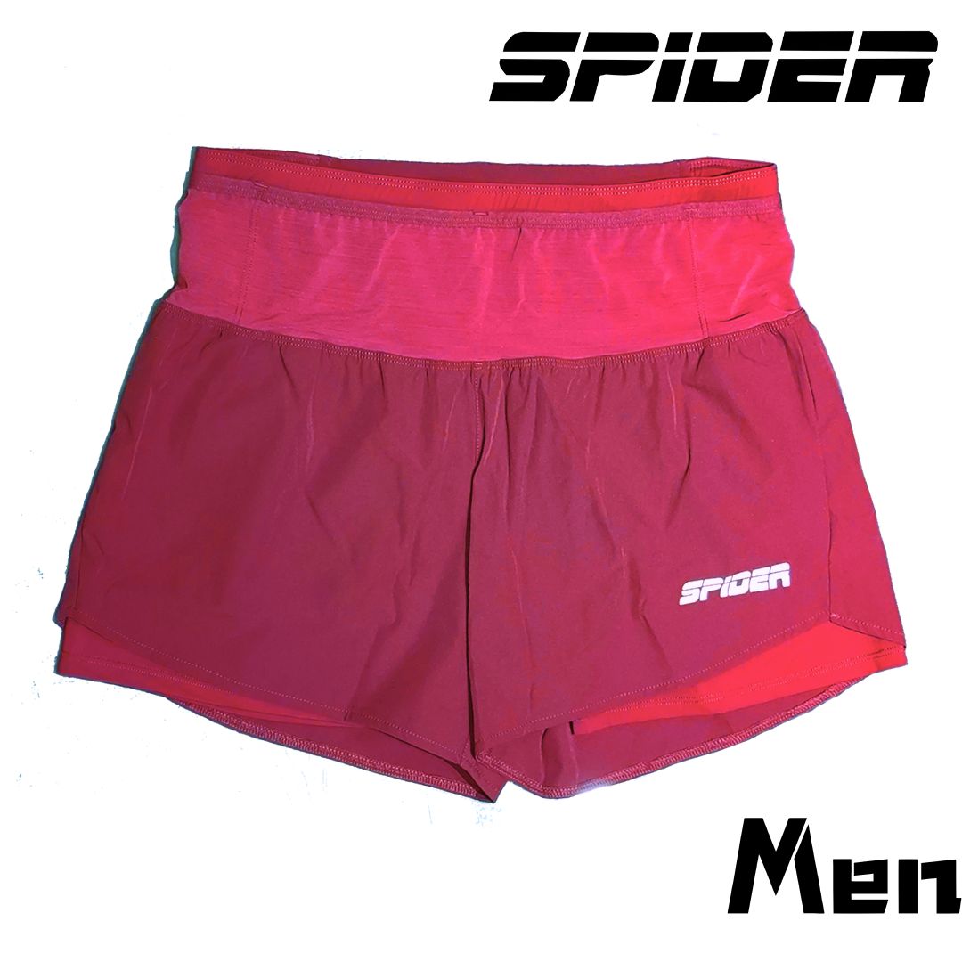 SPIDER -【男裝】2 in 1 Multiple Functional Running Shorts - 野莓紅
