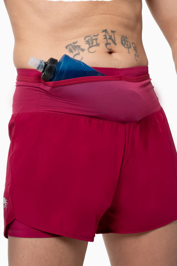 SPIDER -【男裝】2 in 1 Multiple Functional Running Shorts - 野莓紅