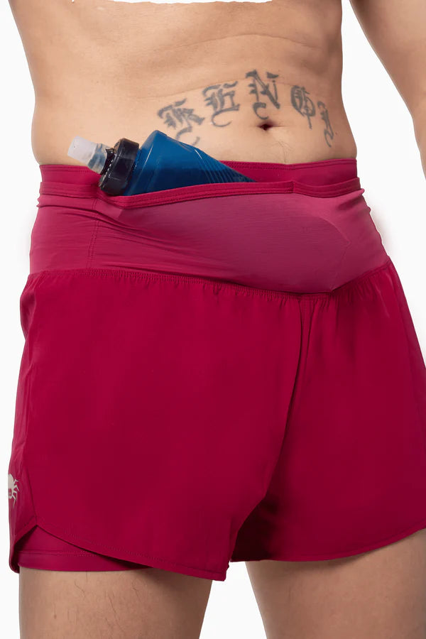 SPIDER -【男裝】2 in 1 Multiple Functional Running Shorts - 野莓紅
