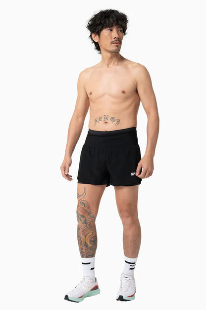 SPIDER -【Men】2 in 1 Multiple Functional Running Shorts - Black