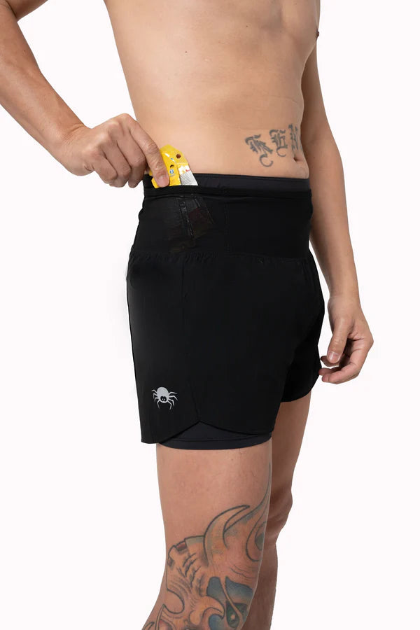 SPIDER -【Women】2 in 1 Multiple Functional Running Shorts - Black
