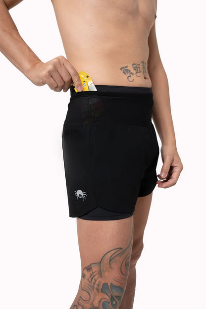 SPIDER -【Women】2 in 1 Multiple Functional Running Shorts - Black