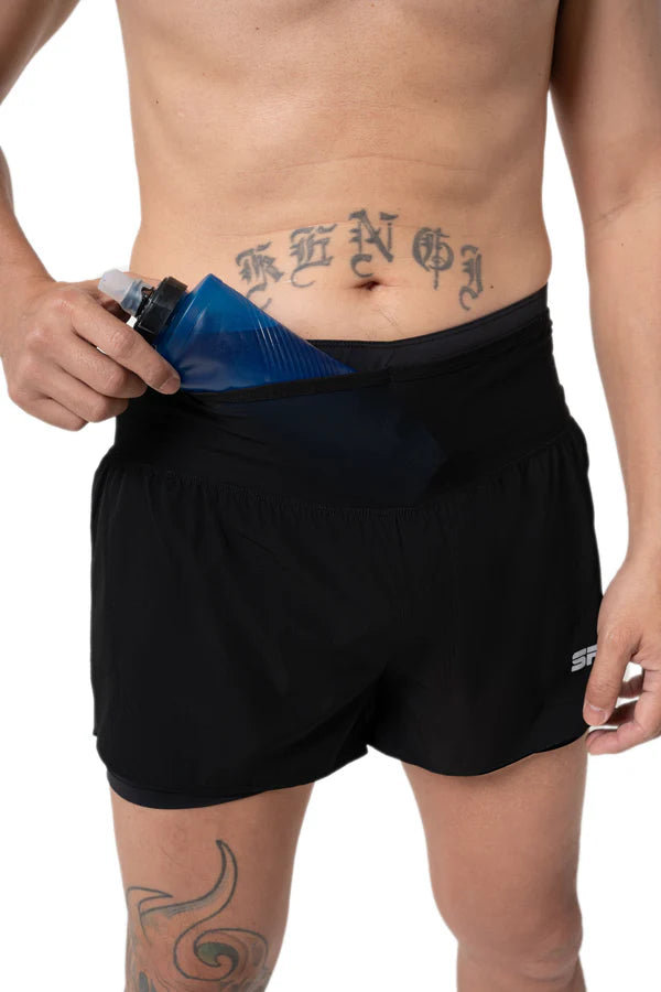 SPIDER -【Women】2 in 1 Multiple Functional Running Shorts - Black