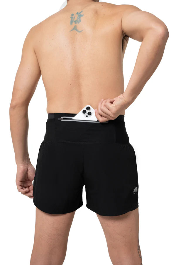 SPIDER -【Men】2 in 1 Multiple Functional Running Shorts - Black