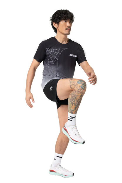 SPIDER -【Men】2 in 1 Multiple Functional Running Shorts - Black