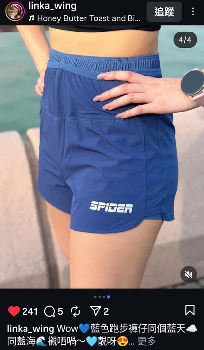 SPIDER -【男裝】2 in 1 Multiple Functional Running Shorts - 石板藍色