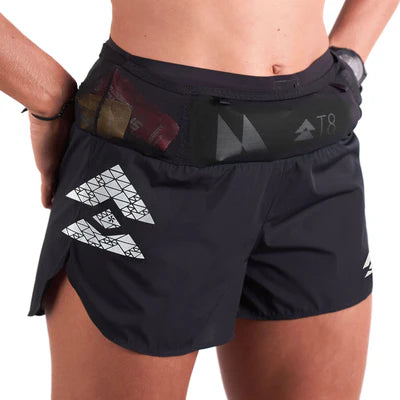 Women's Sherpa Shorts -  Black (silver logo)
